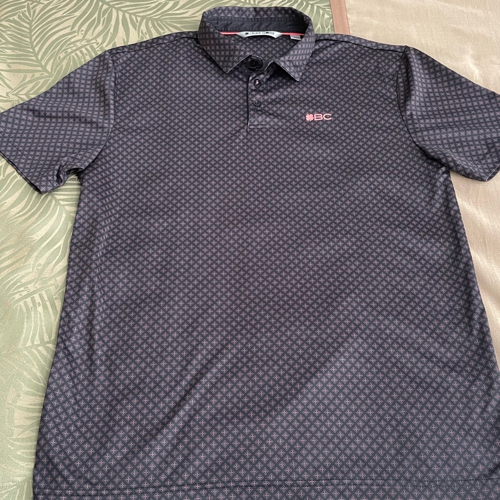 Mens Black Clover Polo Golf Shirt